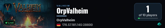 OrpValheim live status badge
