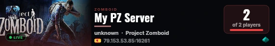 My PZ Server live status badge