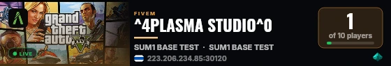 ^4PLASMA STUDIO^0 live status badge