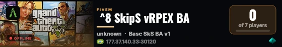  ^8 SkipS vRPEX BA live status badge
