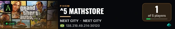 ^5 MATHSTORE live status badge