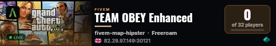 TEAM OBEY Enhanced live status badge
