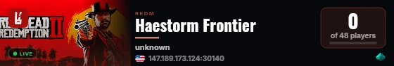 Haestorm Frontier live status badge