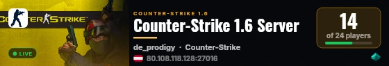 Counter-Strike 1.6 Server live status badge