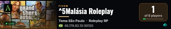^5Malásia Roleplay live status badge
