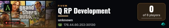 Q RP Development live status badge