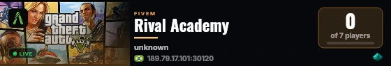 Rival Academy live status badge