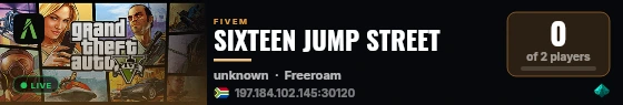 SIXTEEN JUMP STREET live status badge