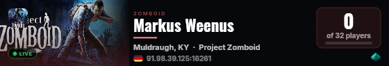 Markus Weenus live status badge