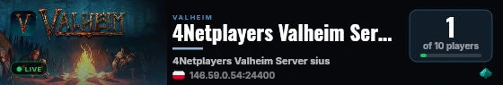 4Netplayers Valheim Server siuski live status badge