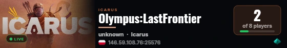 Olympus:LastFrontier live status badge