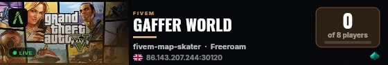 GAFFER WORLD live status badge