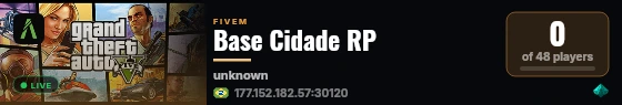 Base Cidade RP live status badge