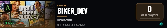 BIKER_DEV live status badge