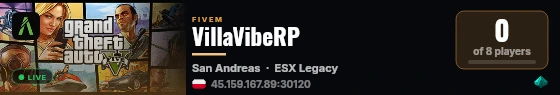 VillaVibeRP live status badge