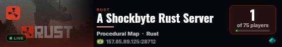 A Shockbyte Rust Server live status badge