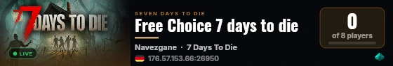 Free Choice 7 days to die live status badge