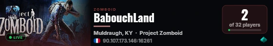 BabouchLand live status badge