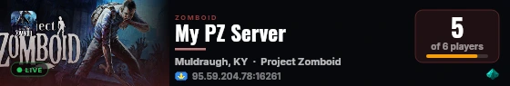My PZ Server live status badge