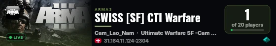 SWISS [SF] CTI Warfare live status badge