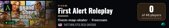 First Alert Roleplay live status badge