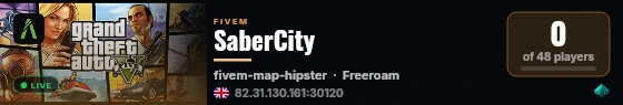 SaberCity live status badge