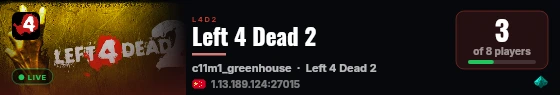 Left 4 Dead 2 live status badge