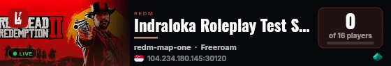 Indraloka Roleplay Test Server live status badge