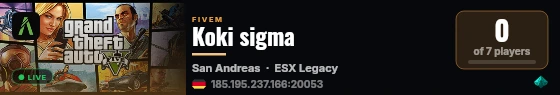 Koki sigma  live status badge