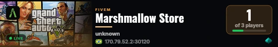 Marshmallow Store live status badge