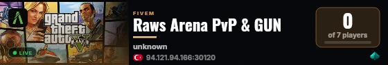 Raws Arena PvP & GUN  live status badge