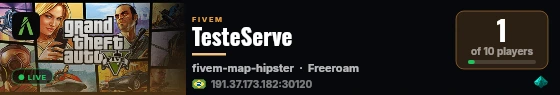 TesteServe live status badge