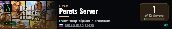 Perets Server live status badge