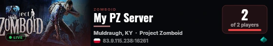 My PZ Server live status badge