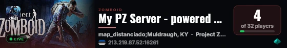 My PZ Server - powered by Sophie live status badge