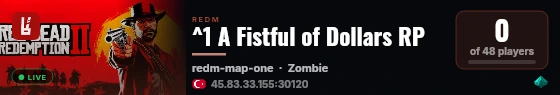 ^1 A Fistful of Dollars RP live status badge
