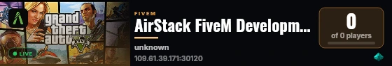 AirStack FiveM Development live status badge