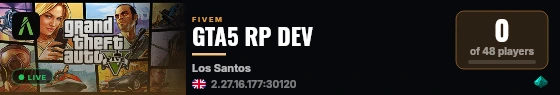 GTA5 RP DEV live status badge