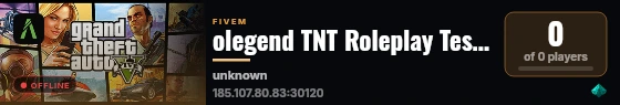 olegend TNT Roleplay Test Server live status badge