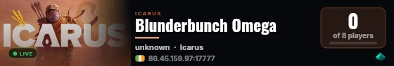 Blunderbunch Omega live status badge