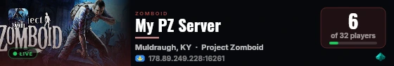 My PZ Server live status badge