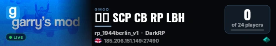 🇫🇷 SCP CB RP LBH live status badge
