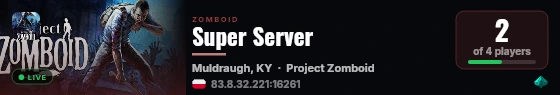 Super Server live status badge