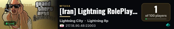 [Iran] Lightning RolePlay | Best RolePlay Server In Iran | V.Beta live status badge