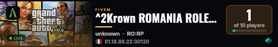 ^2Krown ROMANIA ROLEPLAY -- SOON live status badge