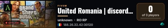 United Romania | discord.gg/unitedro live status badge