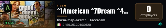 ^1American ^7Dream ^4RP live status badge