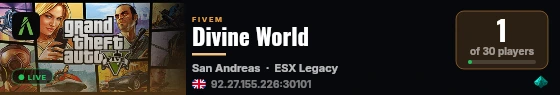 Divine World live status badge