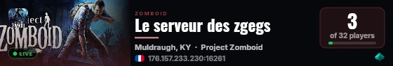 Le serveur des zgegs live status badge