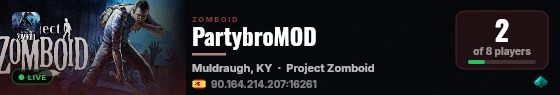 PartybroMOD live status badge